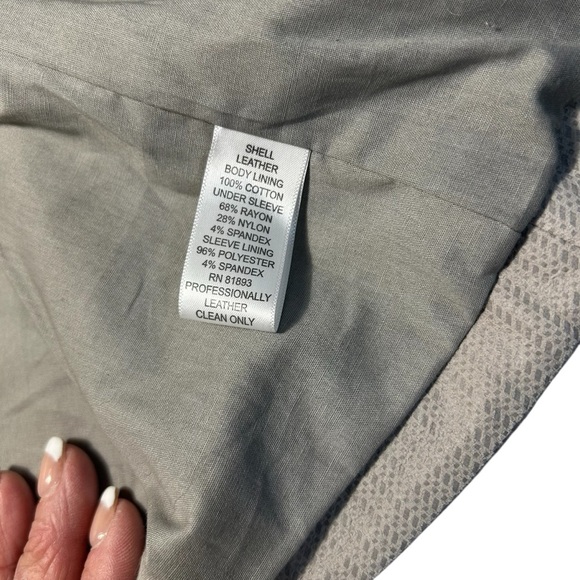 G.I.L.I Got To Love It Gray Leather Cascade Waterfall Blazer Sz 10 - Picture 13 of 13